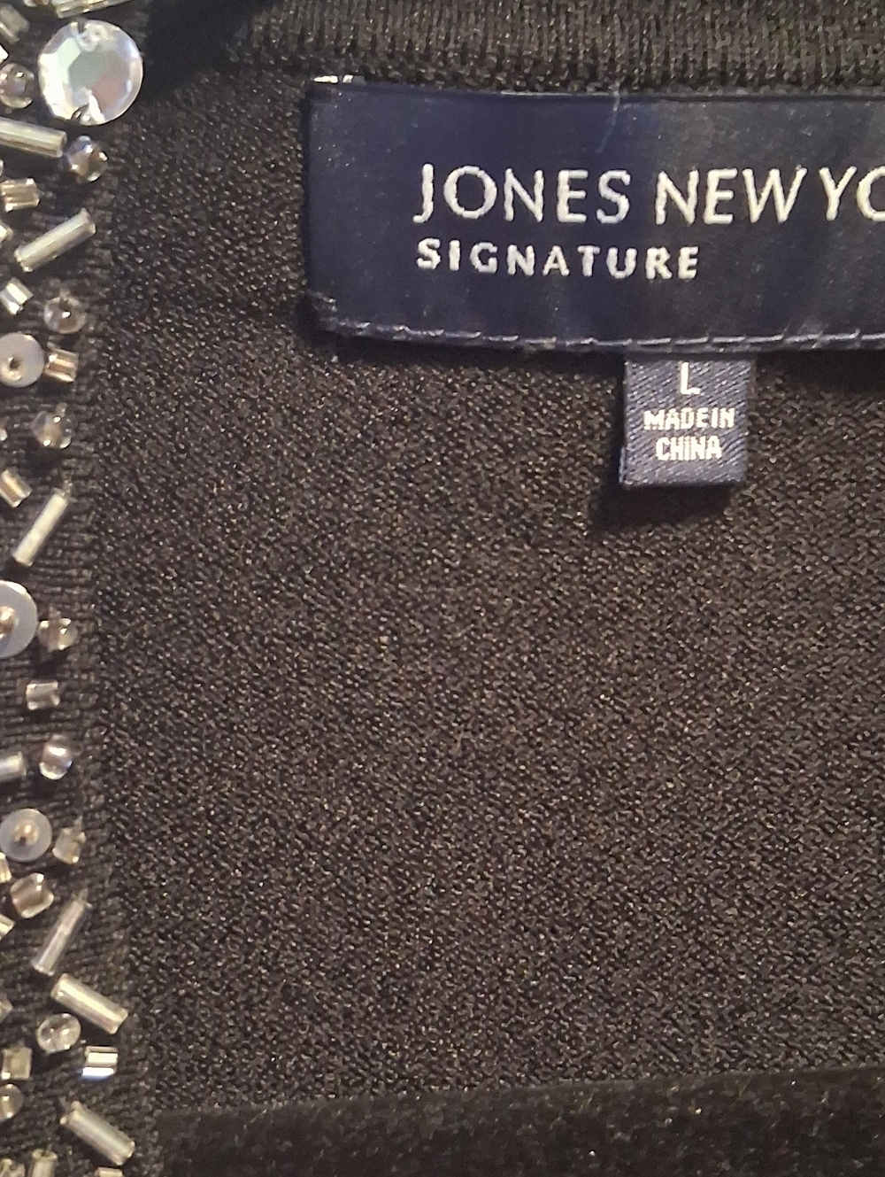 Jones New York Black Embellished Open-Front Jacket - Picture 4 of 6